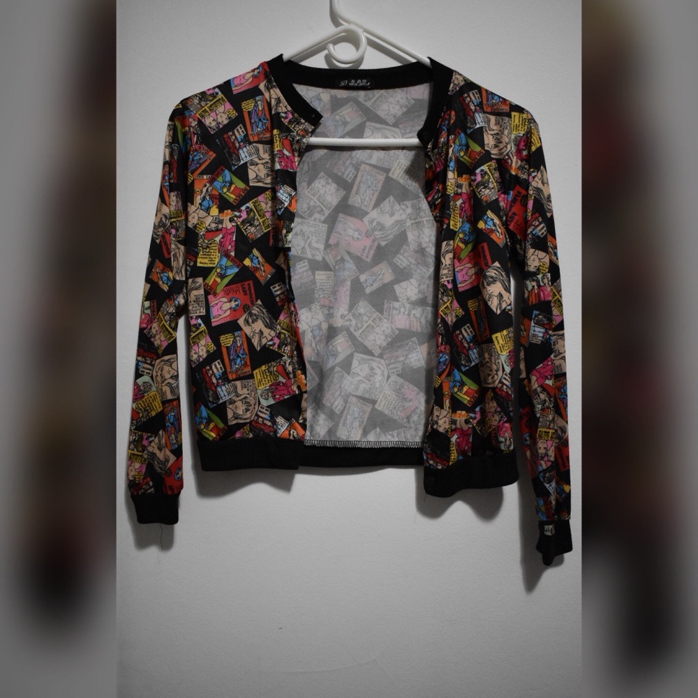 Cute korean inspired comic jacket (like new!)